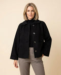 Lulus Secrets - Catir | Button-Front Rounded-Collar Jacket Women