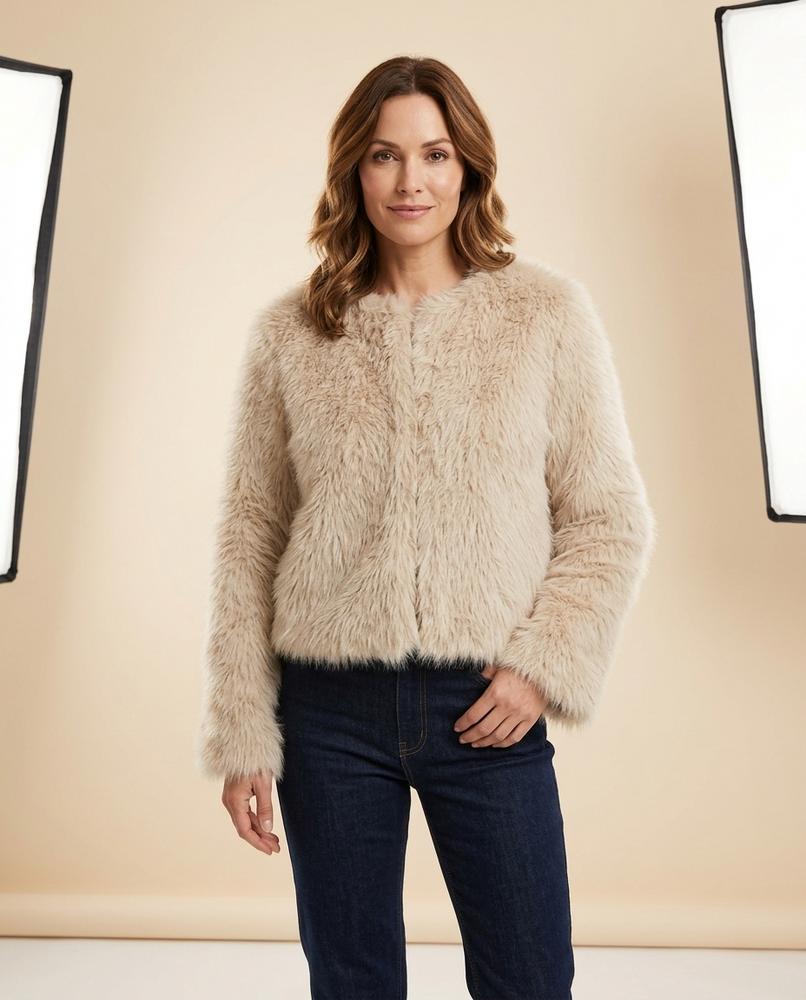 Lulus Secrets - Lasol | Faux Fur Collarless Jacket Women