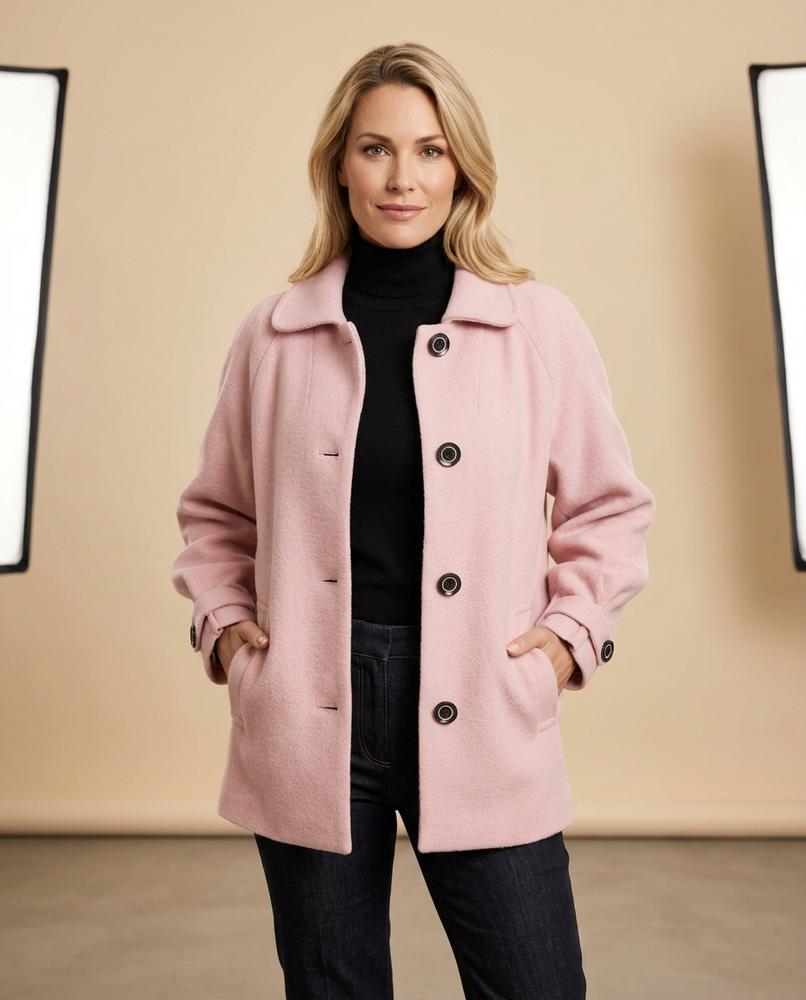 Lulus Secrets - Catir | Button-Front Rounded-Collar Jacket Women