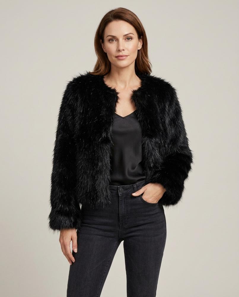 Lulus Secrets - Lasol | Faux Fur Collarless Jacket Women