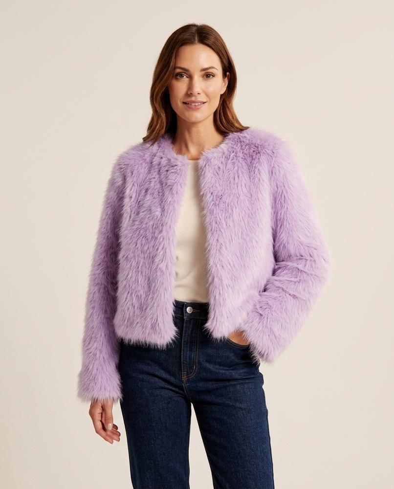 Lulus Secrets - Lasol | Faux Fur Collarless Jacket Women