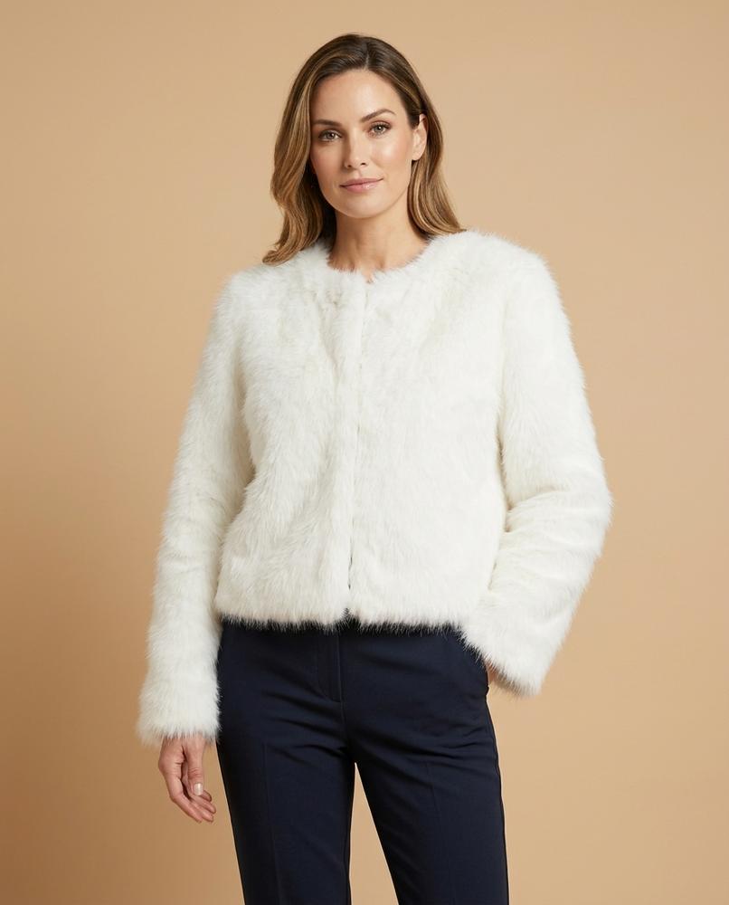 Lulus Secrets - Lasol | Faux Fur Collarless Jacket Women