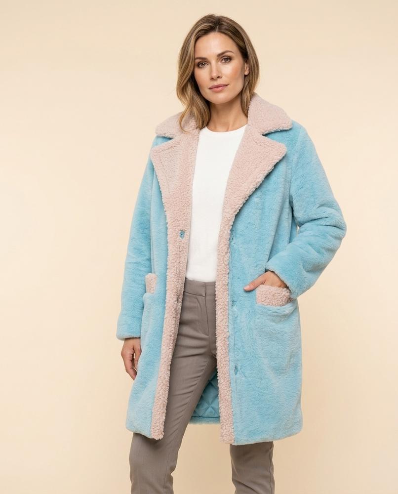 Lulus Secrets - Zamir | Two-Tone Fleece Coat Women