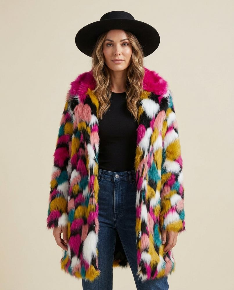 Lulus Secrets - Kedar | Multi-Colored Faux Fur Coat Women
