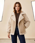 Lulus Secrets - Calen | Faux-Shearling Asymmetrical-Zip Jacket Women