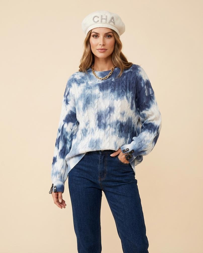 Lulus Secrets - Rasol | Cable Knit Tie-Dye Sweater Women