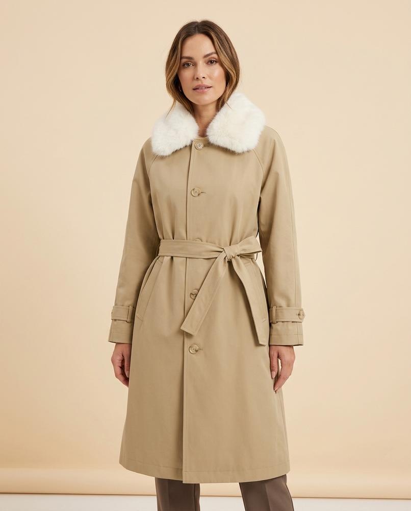 Lulus Secrets - Yonav | Belted Fur-Trimmed Coat Women
