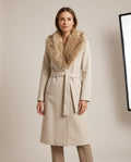 Lulus Secrets - Zemin | Belted Faux Fur Collar Coat Women
