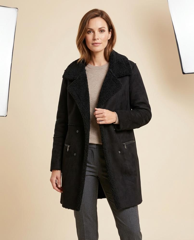 Lulus Secrets - Selen | Shearling-Lined Double-Breasted Coat Women