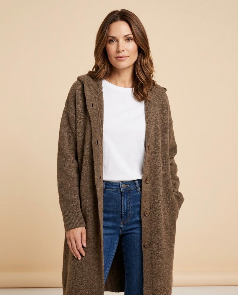Lulus Secrets - Arsin | Hooded Longline Knit Cardigan Women