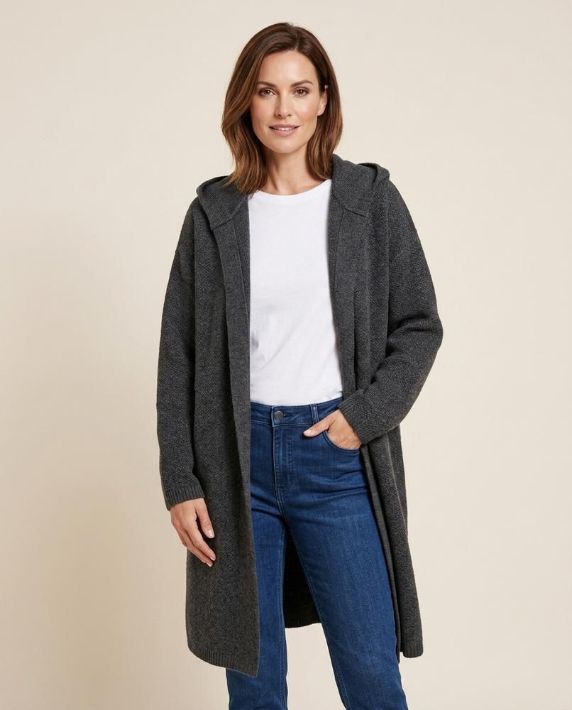 Lulus Secrets - Arsin | Hooded Longline Knit Cardigan Women
