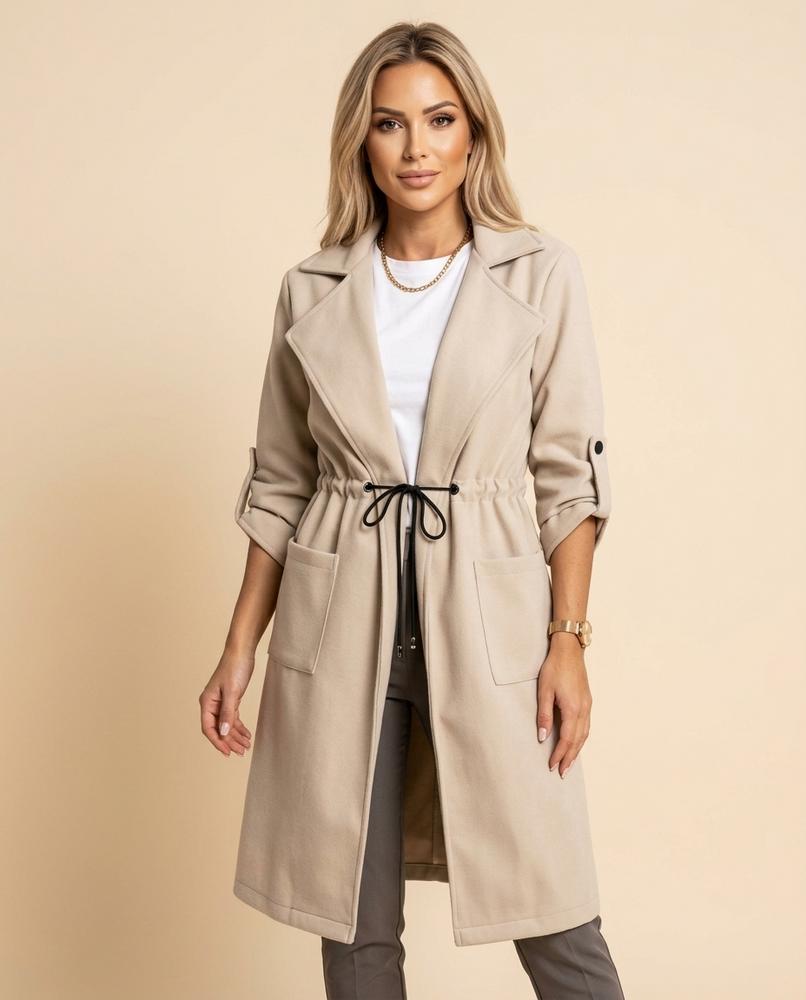 Lulus Secrets - Laran | Drawstring Lapel-Collar Coat Women