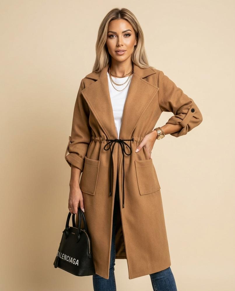 Lulus Secrets - Laran | Drawstring Lapel-Collar Coat Women