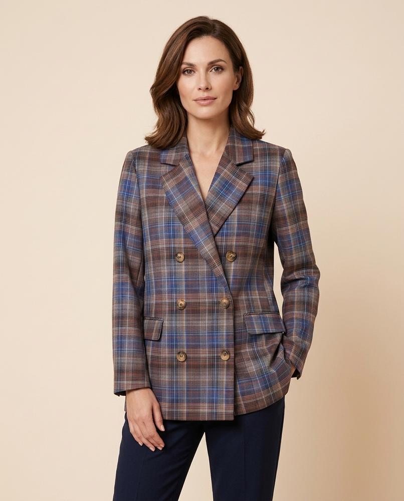 Lulus Secrets - Sesin | Plaid Double-Breasted Blazer Women