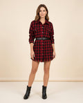 Lulus Secrets - Allom | Plaid Fringed-Hem Dress Women