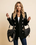 Lulus Secrets - Saran | Double-Breasted Notched-Lapel Coat Women