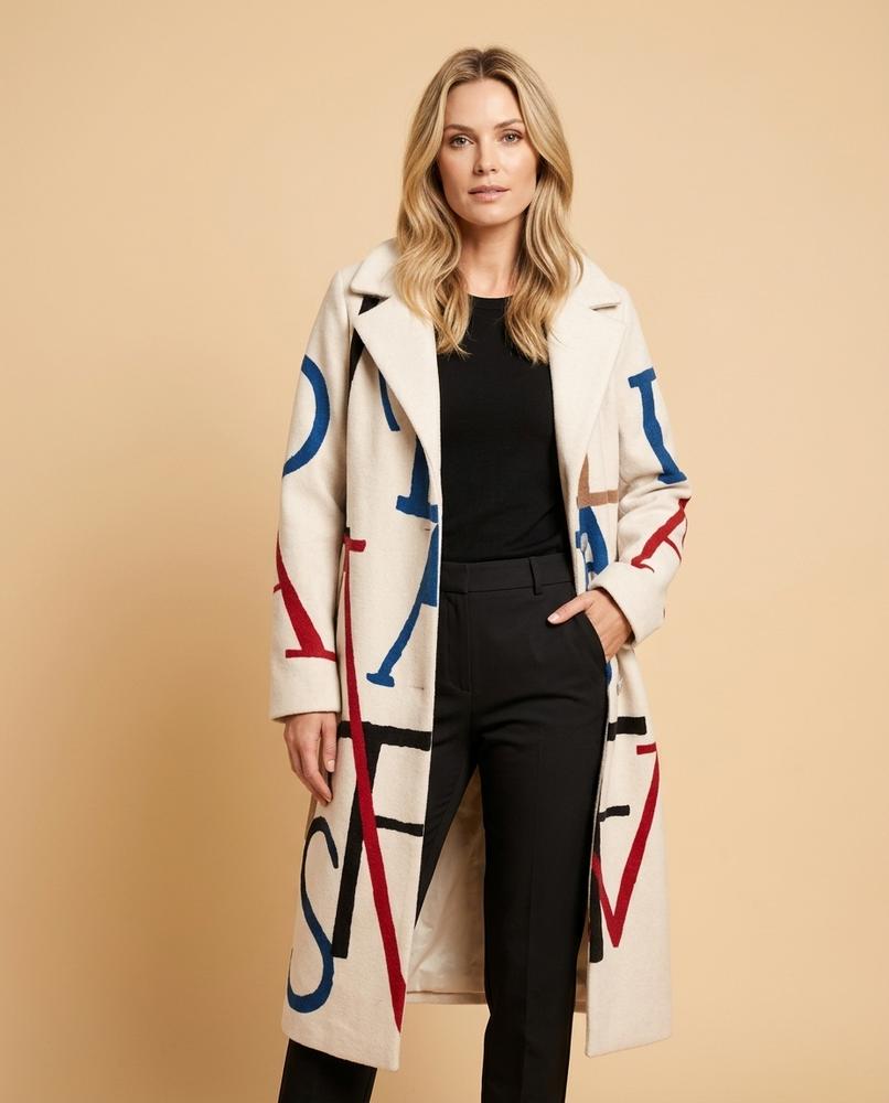 Lulus Secrets - Vemel | Letter-Print Longline Coat Women
