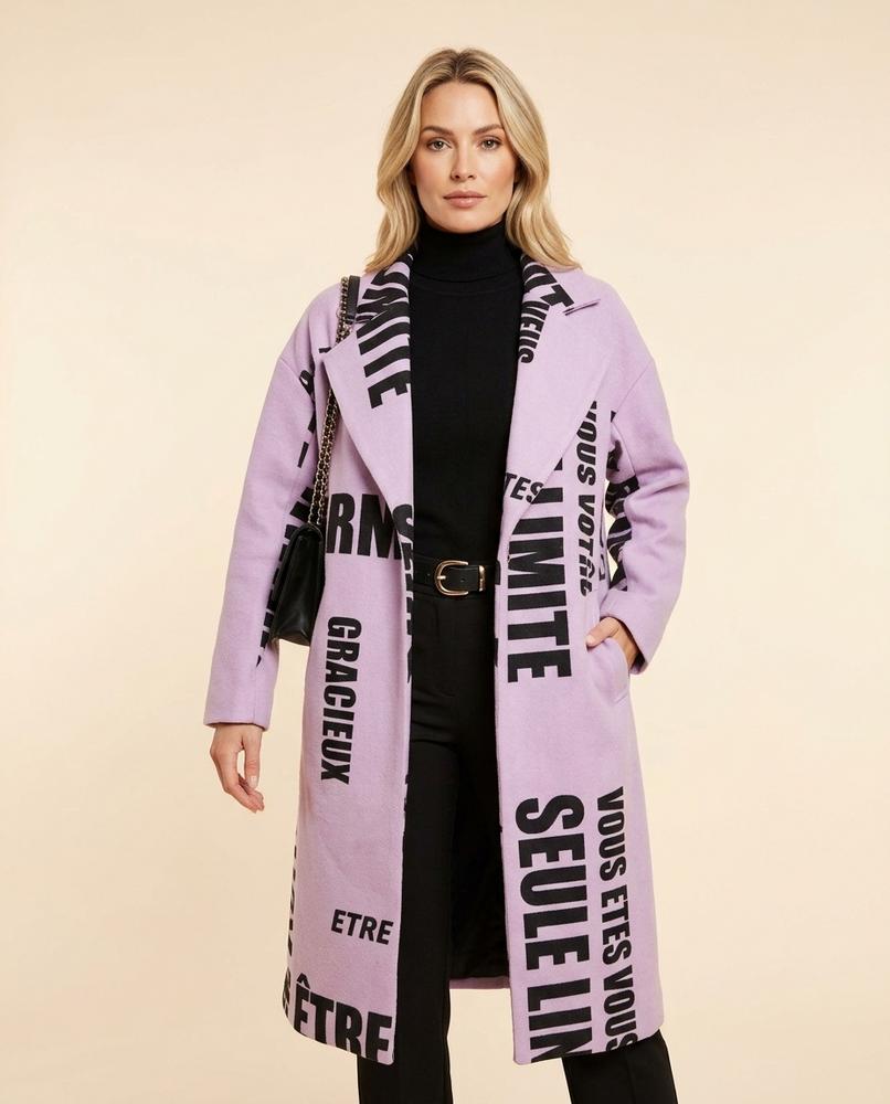 Lulus Secrets - Vemel | Letter-Print Longline Coat Women