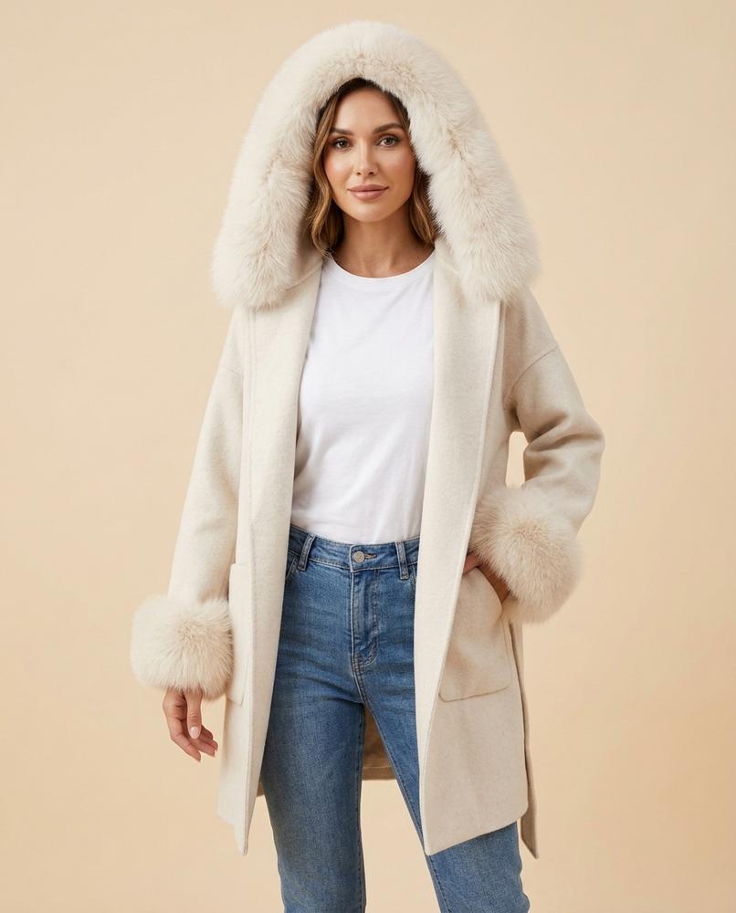 Lulus Secrets - Senal | Fur-Trimmed Wool Coat Women