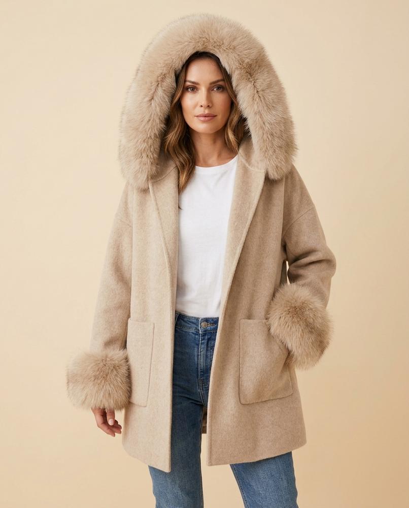 Lulus Secrets - Senal | Fur-Trimmed Wool Coat Women