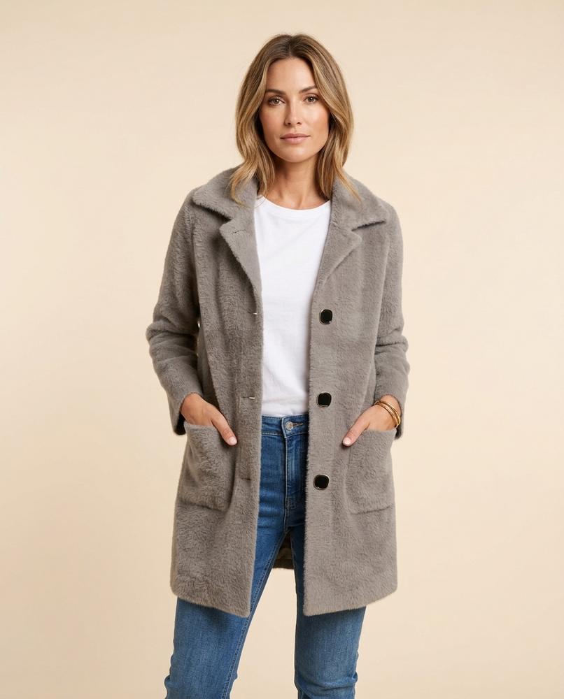 Lulus Secrets - Rimar | Plush Single-Breasted Coat Women