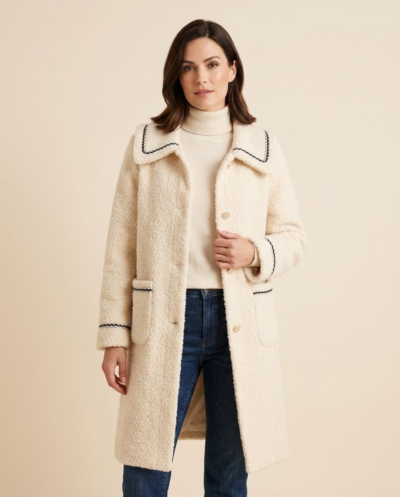 Lulus Secrets - Yoser | Textured Contrast-Trim Coat Women