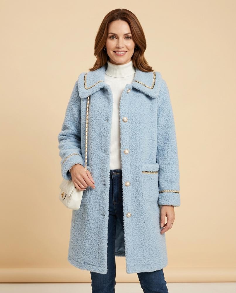 Lulus Secrets - Yoser | Textured Contrast-Trim Coat Women