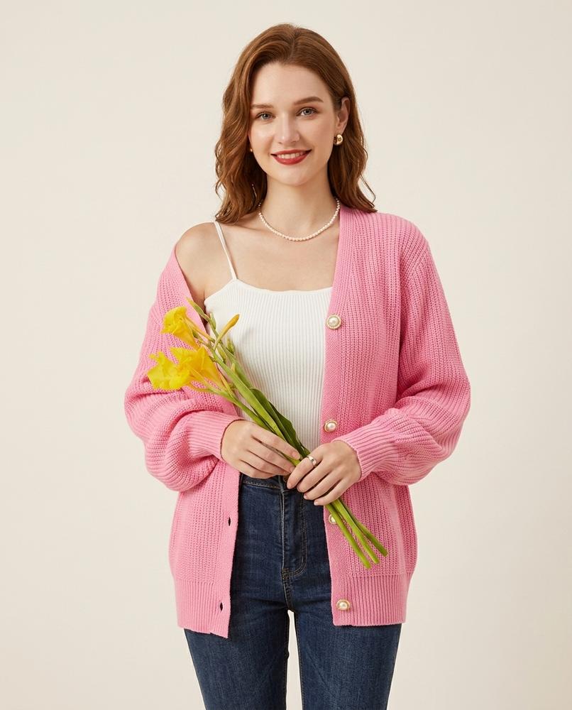 Lulus Secrets - Nonav | Rib-Knit V-Neck Knit Cardigan Women