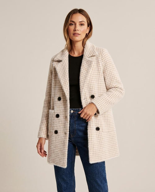 Lulus Secrets - Allan | Double-Breasted Checked Coat Women