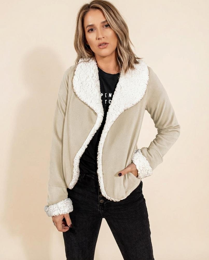 Lulus Secrets - Karev | Sherpa-Lined Open-Front Jacket Women