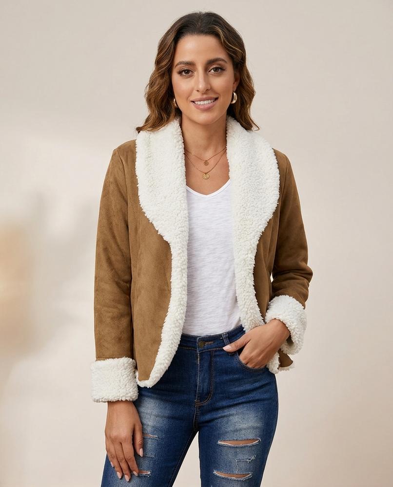 Lulus Secrets - Karev | Sherpa-Lined Open-Front Jacket Women
