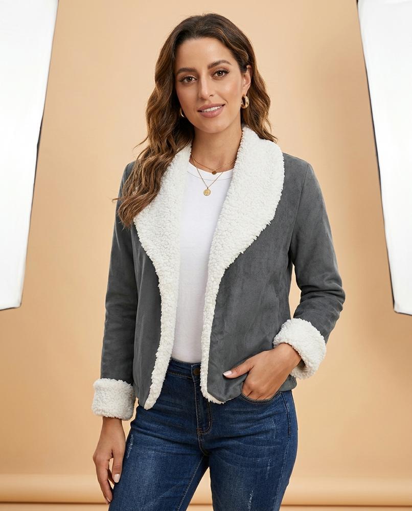 Lulus Secrets - Karev | Sherpa-Lined Open-Front Jacket Women