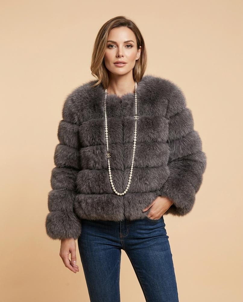 Lulus Secrets - Tihal | Faux Fur Collarless Jacket Women
